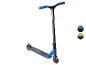 Schwarz-blauer Stunt-Scooter mit blauen Griffen und schwarzen Rädern.