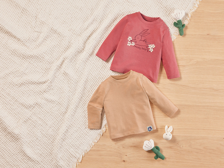 Gehe zu Vollbildansicht: lupilu® Baby Langarmshirts, 2 Stück, mit Bio-Baumwolle - Bild 16