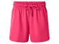 Fuchsiafarbene Damenshorts mit elastischem Bund und Kordelzug.