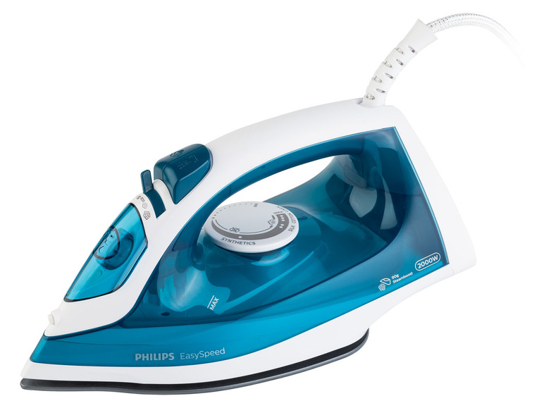 Ein Philips EasySpeed ​​Dampfbügeleisen mit einem Dampfstoß von 90 Gramm.