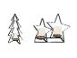 LIVARNO home Festliches Metall-Windlicht in Form von Tannenbaum und Sternen