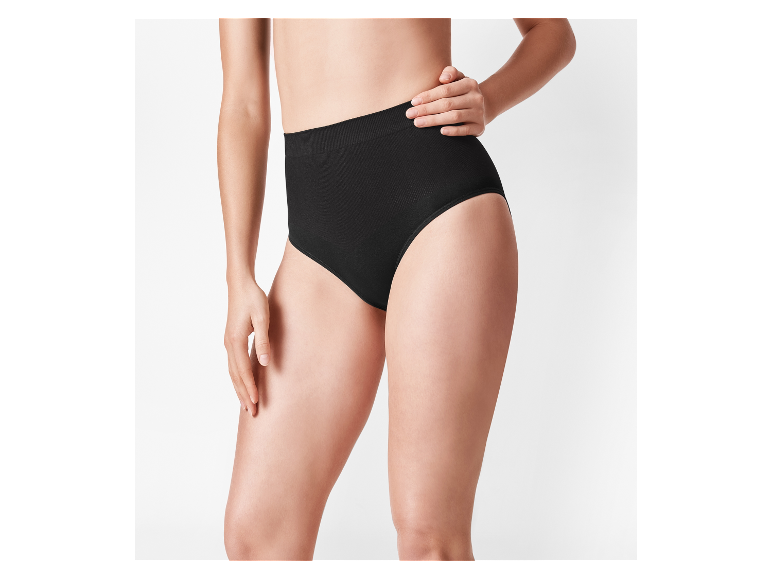 Nahtlose schwarze High-Waist-Slip.