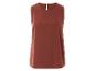 Elegantes, rotbraunes Top ohne Ärmel.