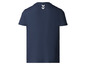Ein dunkelblaues T-Shirt mit weißem Hummel-Logo.