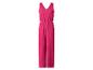Damen-Overall in Fuchsia mit V-Ausschnitt und elastischem Bund.