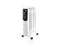 Weißer Ölradiator mit Digitalanzeige '25 °C' und Bedienelementen