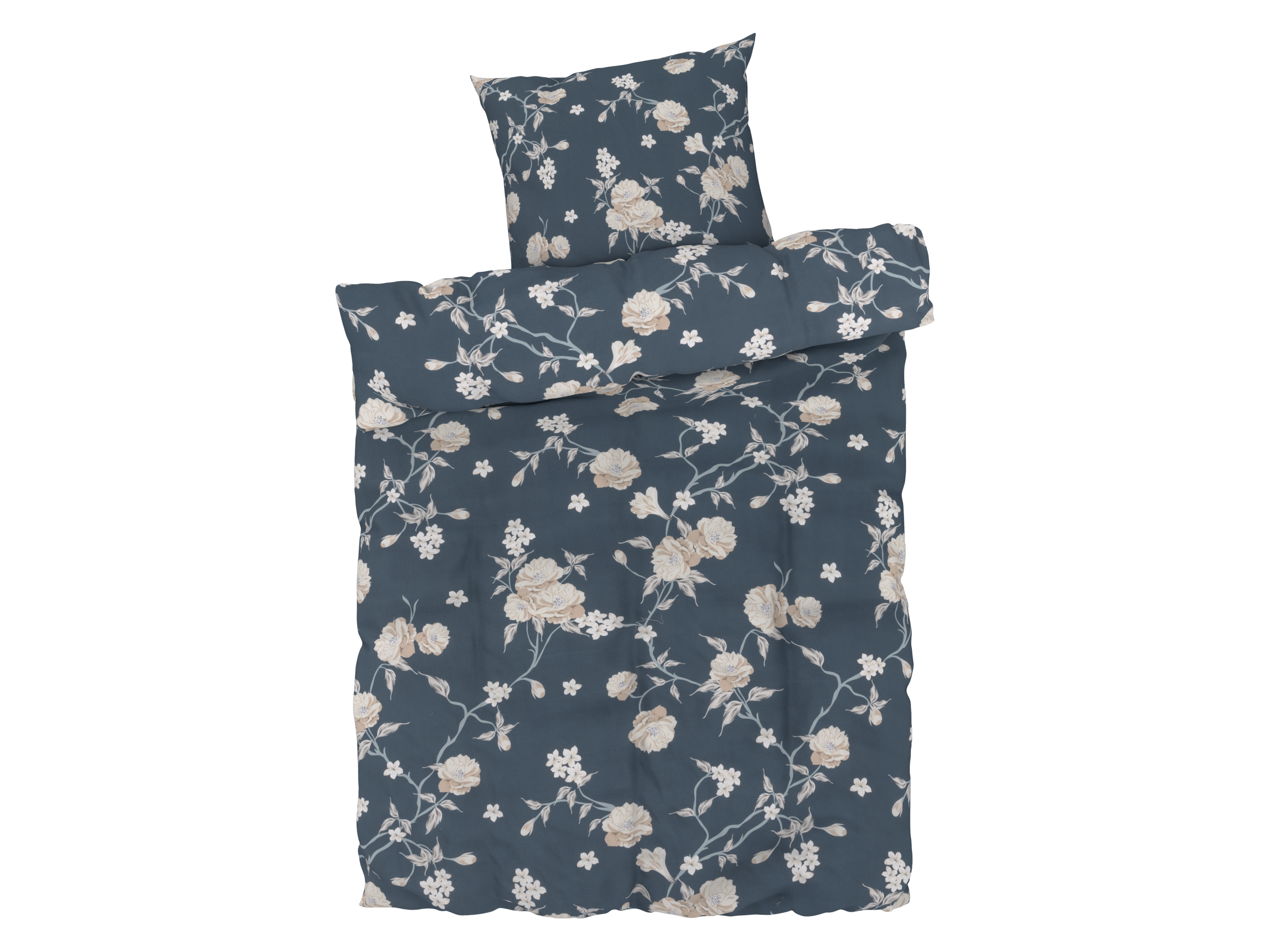 LIVARNO HOME Mikrofaser-Satin-Bettwäsche, 155 x 220 cm (Navy)