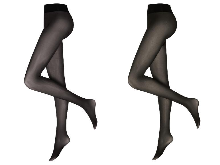 Zwei Paar schwarze Strumpfhosen.