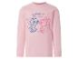 Rosa Langarmshirt mit Stitch- und Angel-Aufdruck.