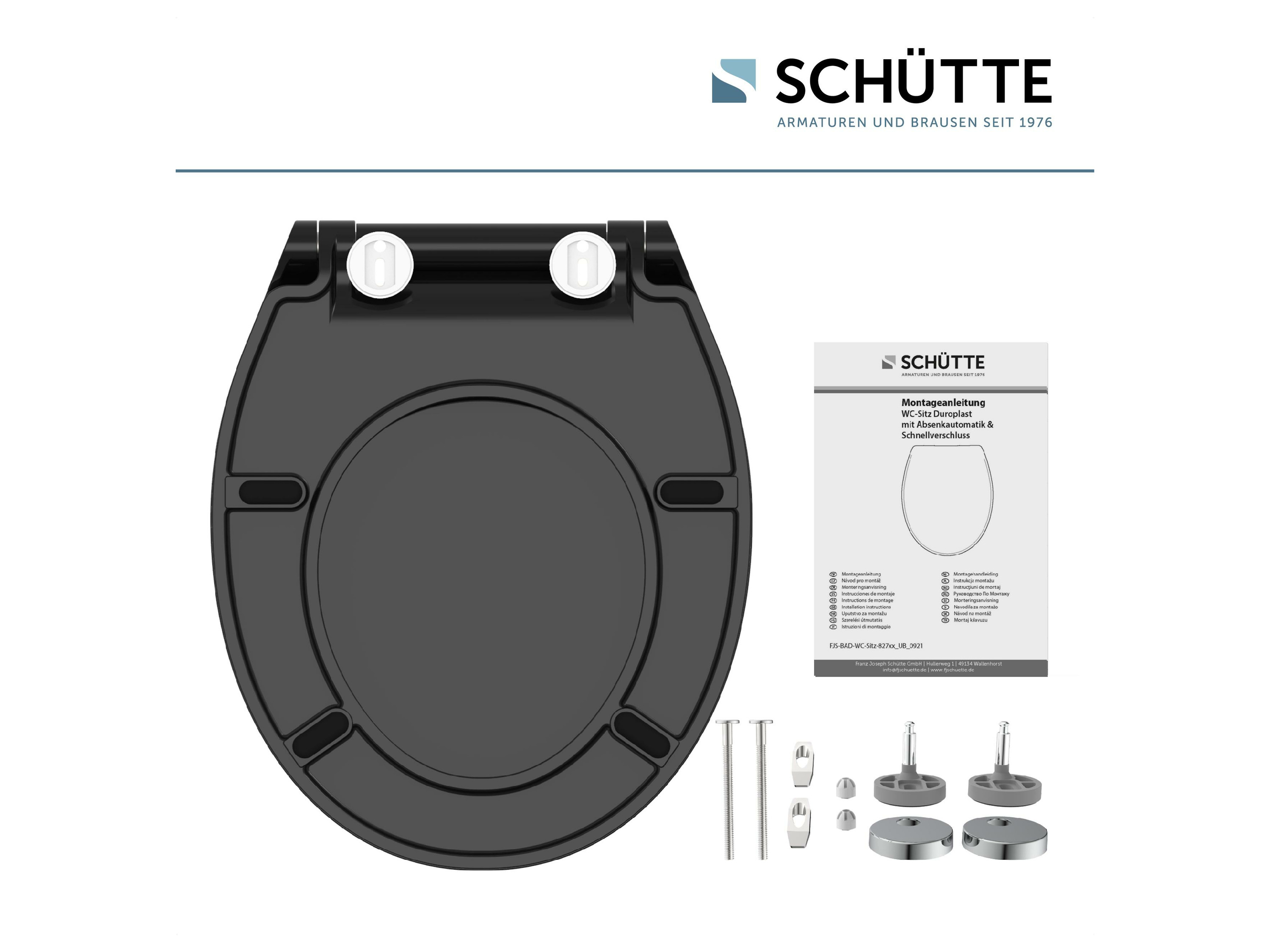 Schütte WC-Sitz SLIM, Duroplast, Absenkautomatik, Schnellverschluss, besonders flache Form – Bild 4 von 4
