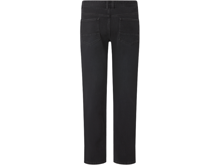 Schwarze Jeans mit Gesäßtaschen.