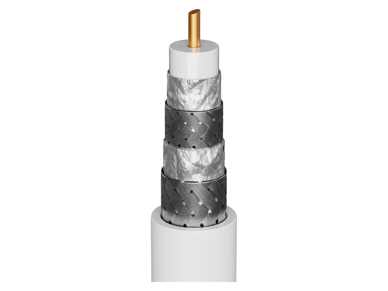 Gehe zu Vollbildansicht: Goobay Koax-Antennenkabel, 4x geschirmt (120 dB), unkonfektioniert (ohneAnschlußstecker) - Bild 1