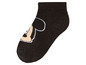 Schwarze Socken mit Mickey Mouse-Motiv.