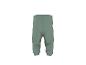 Grüne Babyhose mit elastischem Bund und gerippten Bündchen.