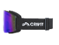 Schwarze Skibrille mit violetter Linse und dem Text 'S3 SPEQ GmbH' an der Seite.