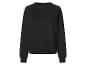 Schwarzes Langarm-Sweatshirt mit Rundhalsausschnitt.