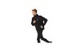 Mann in schwarzer Laufjacke und Leggings