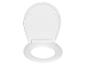 Weiße, keramische Toilettensitz.