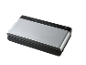 Silber-schwarzes Vakuumiergerät auf schwarzem Hintergrund.