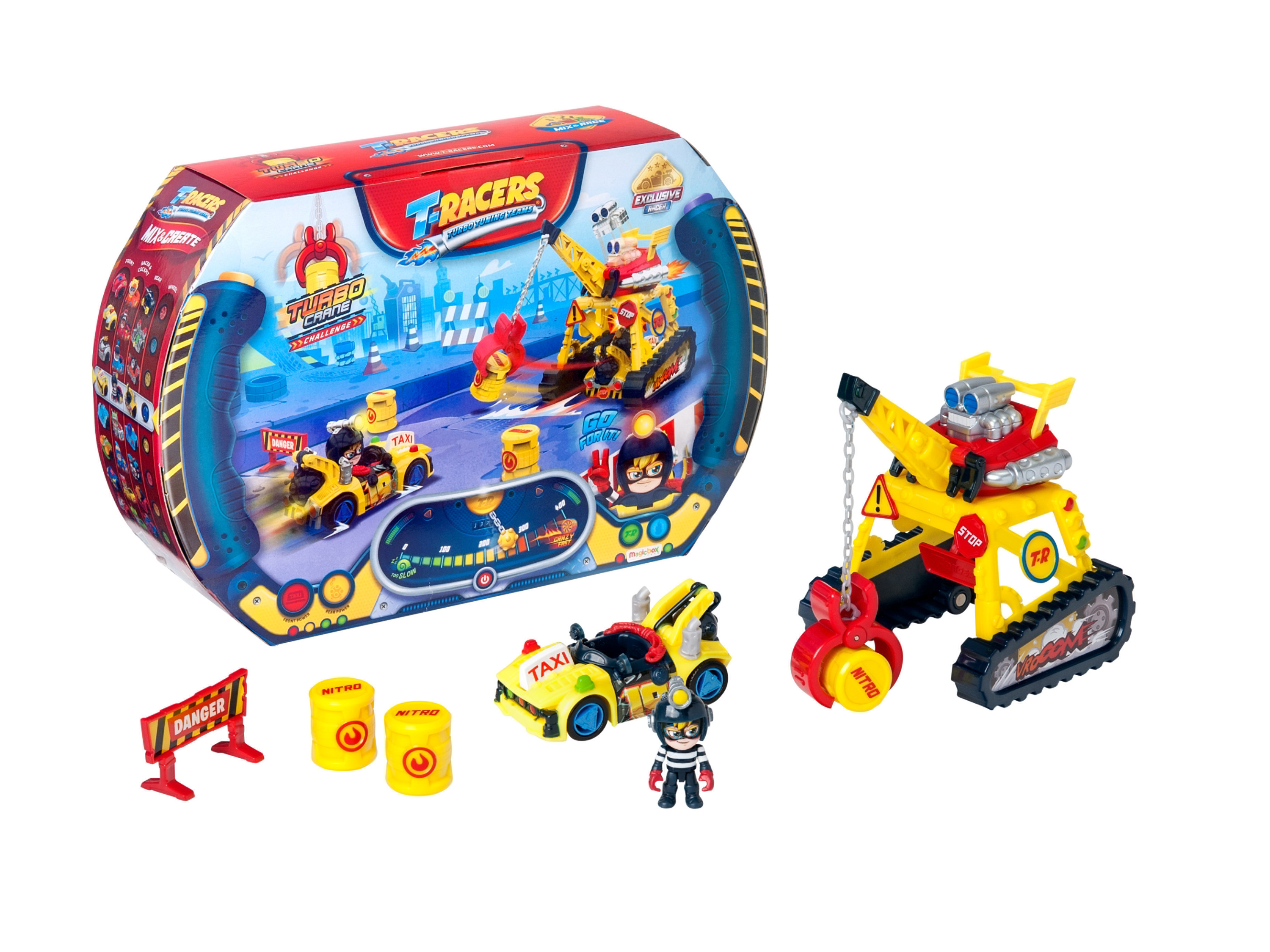 T-Racers (Turbo Crane)““ | Turbo Crane: ca. 8 x 20 x 15 cm Gewicht: Eagle Jump: ca. 270 g