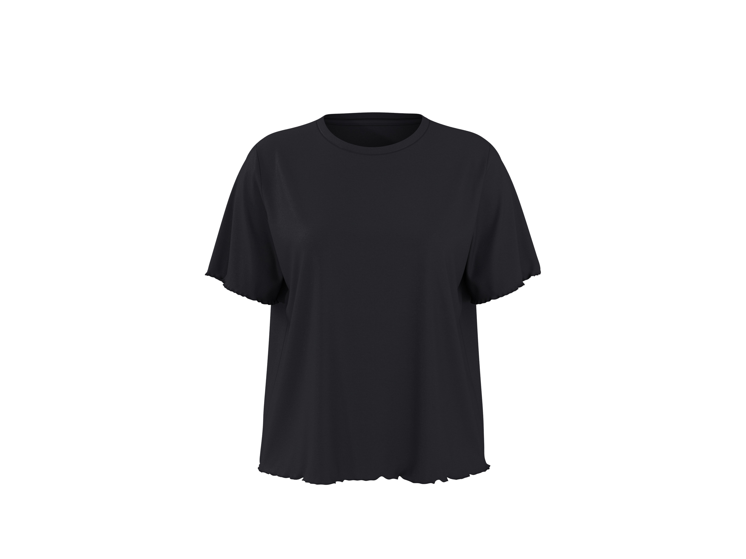 Thumbnail - esmara® Damen Shorty Pyjama Rippe (Schwarz, L (44/46))