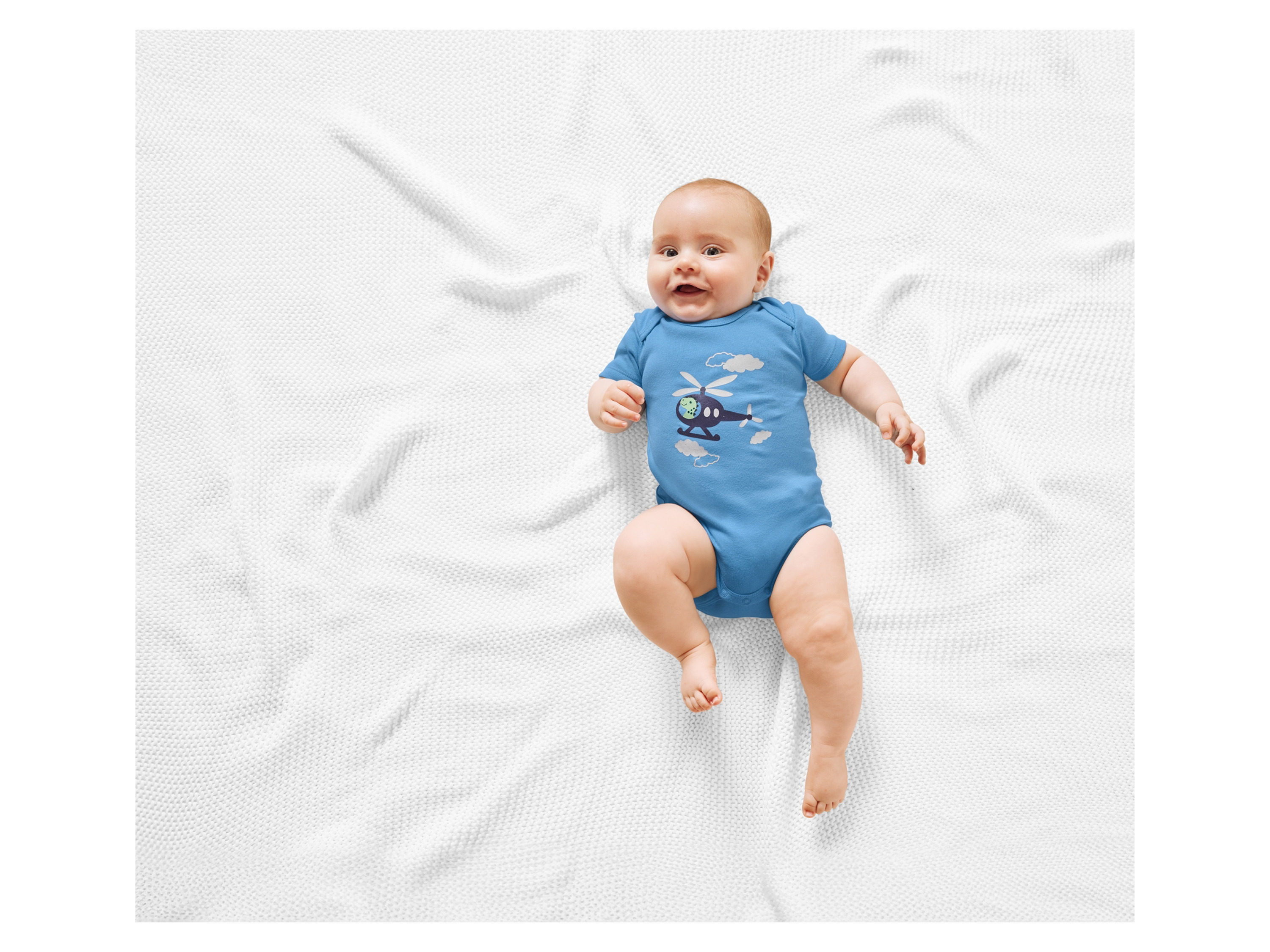 Thumbnail - lupilu® Baby Jungen Body 3er (hellblau/weiß/blau, 50/56)