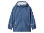 Blaue Kinder-Regenjacke mit Kapuze, Reißverschluss und reflektierenden Details