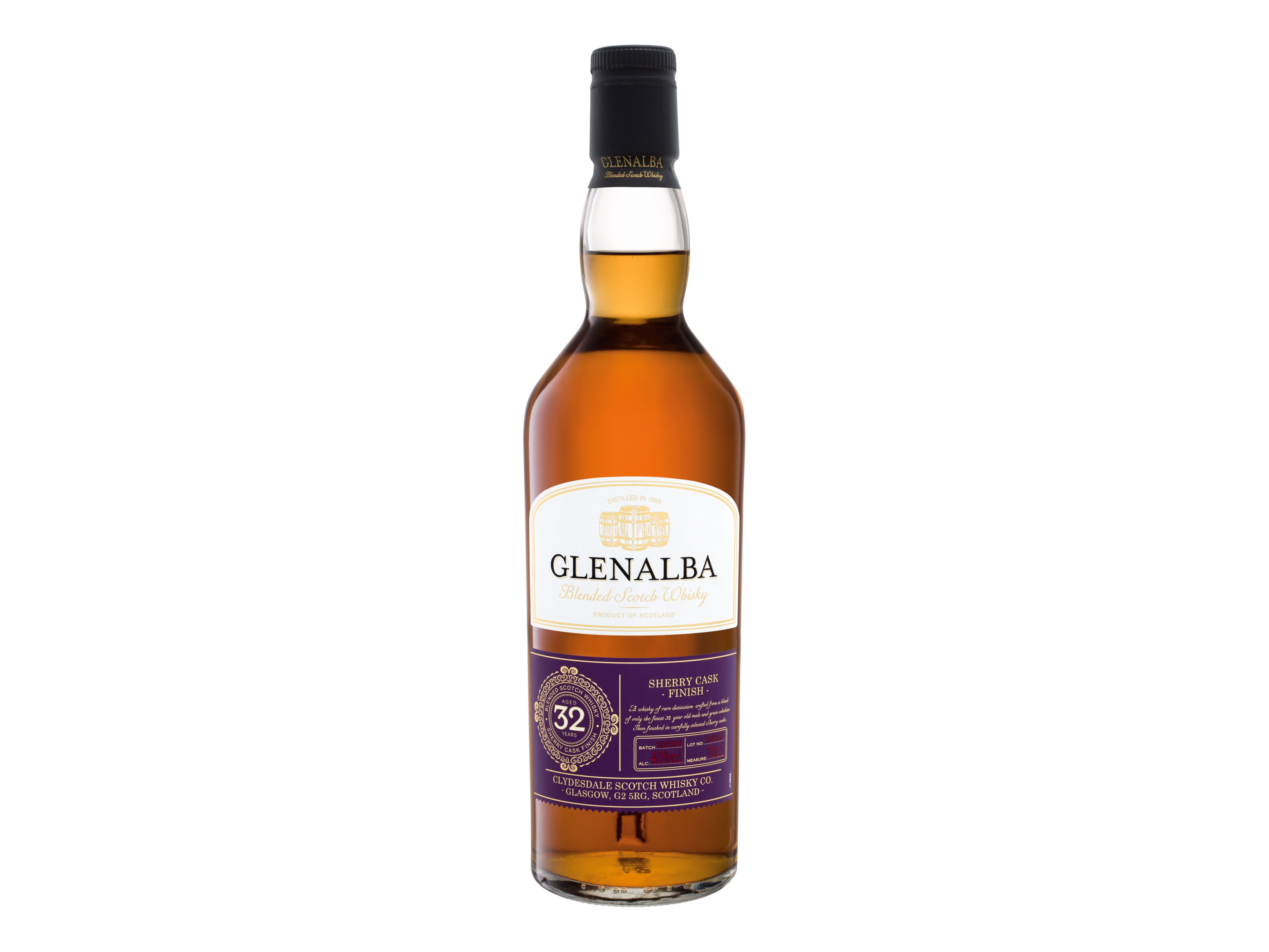 GLENALBA Blended Scotch Whisky 32 Jahre Sherry Cask Finish 40% vol – Bild 2 von 4