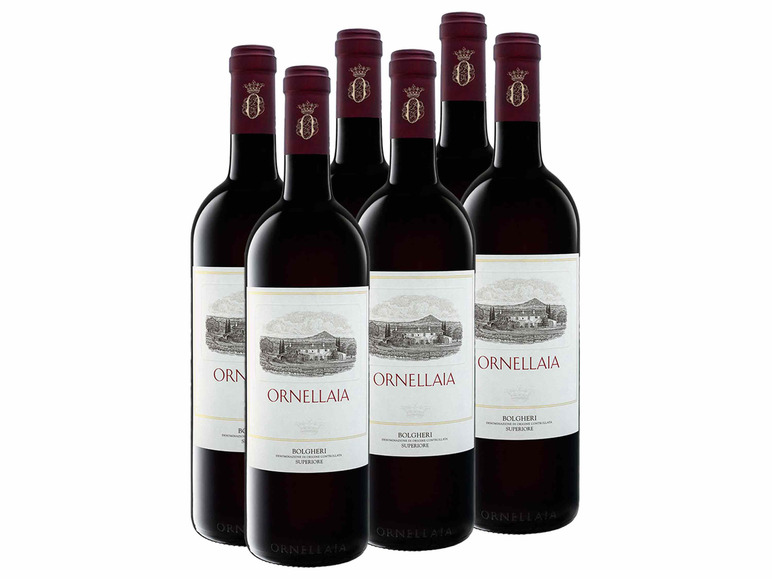 Gehe zu Vollbildansicht: 6 x 0,75-l-Flasche Ornellaia Bolgheri Superiore DOC trocken, Rotwein 2020 - Original-Holzkiste - Bild 1