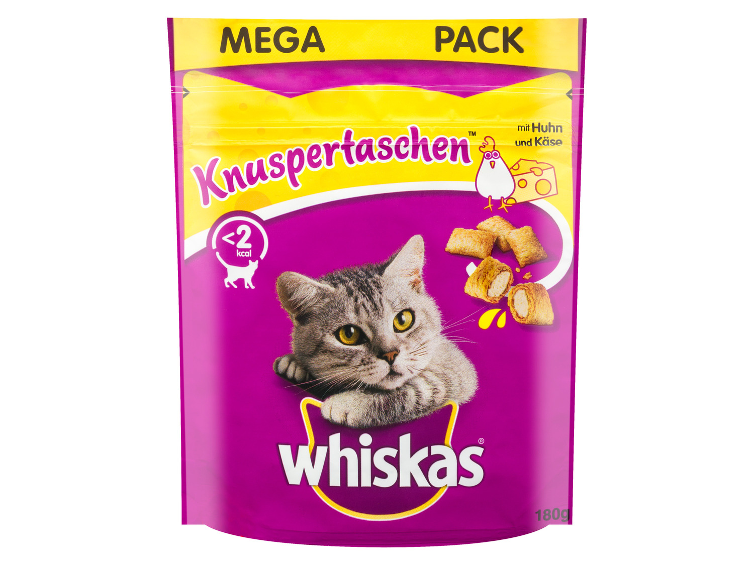 Whiskas Knuspertaschen Huhn mit Käse, 4 x 180 g LIDL