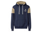 Ein dunkelblauer Hoodie mit beigefarbenen Details und dem U.S. Grand-Logo.