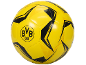 Gelber Fußball mit schwarzen Details und dem BVB 09 Logo.