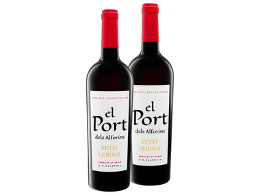 2er Weinpaket El Port dels Alforins Petit Verdot Valencia DO trocken vegan, Rotwein