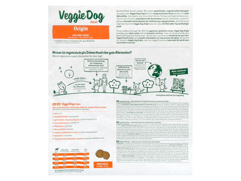 Gehe zu Vollbildansicht: Green Petfood VeggieDog Adult Hundetrockennahrung Origin, 10 kg - Bild 3