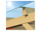 Glasdach auf Holzkonstruktion für eine Pergola.
