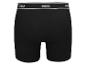 Schwarze Boxershorts mit weißem Gummibund und Text