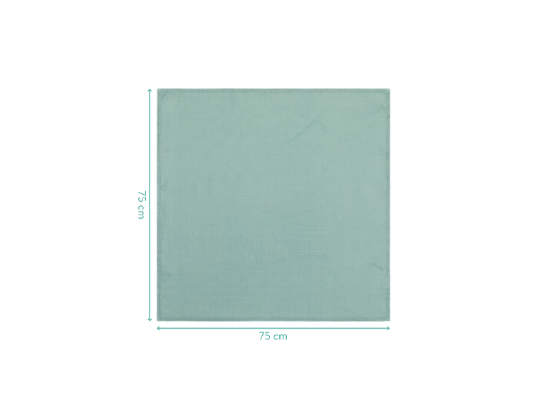 Hellgrünes quadratisches Tuch, 75 cm x 75 cm.