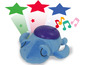 Ein blaues Plüschtier mit einem Projektor für Sterne und Musik.