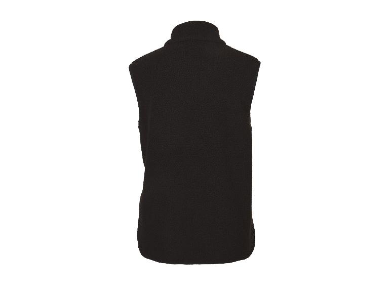 Schwarze ärmellose Fleece-Weste, Rückansicht