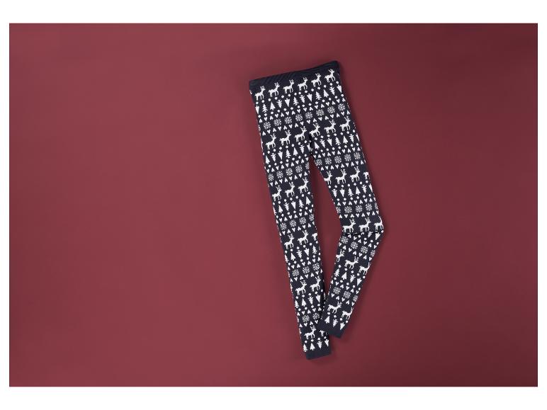 Dunkelblaue Leggings mit Weihnachtsmuster