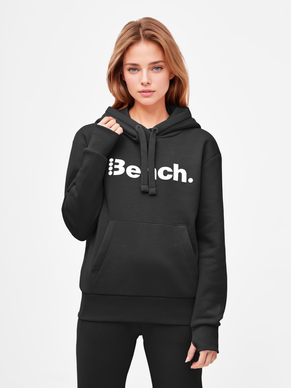 Thumbnail - BENCH Damen Sweathoodie/Sweatjacke (schwarz (Kapuzenpullover), S)