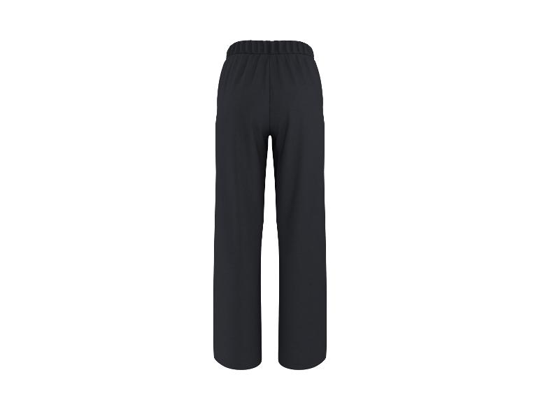 Schwarze weite Hose mit elastischem Bund, Rückansicht