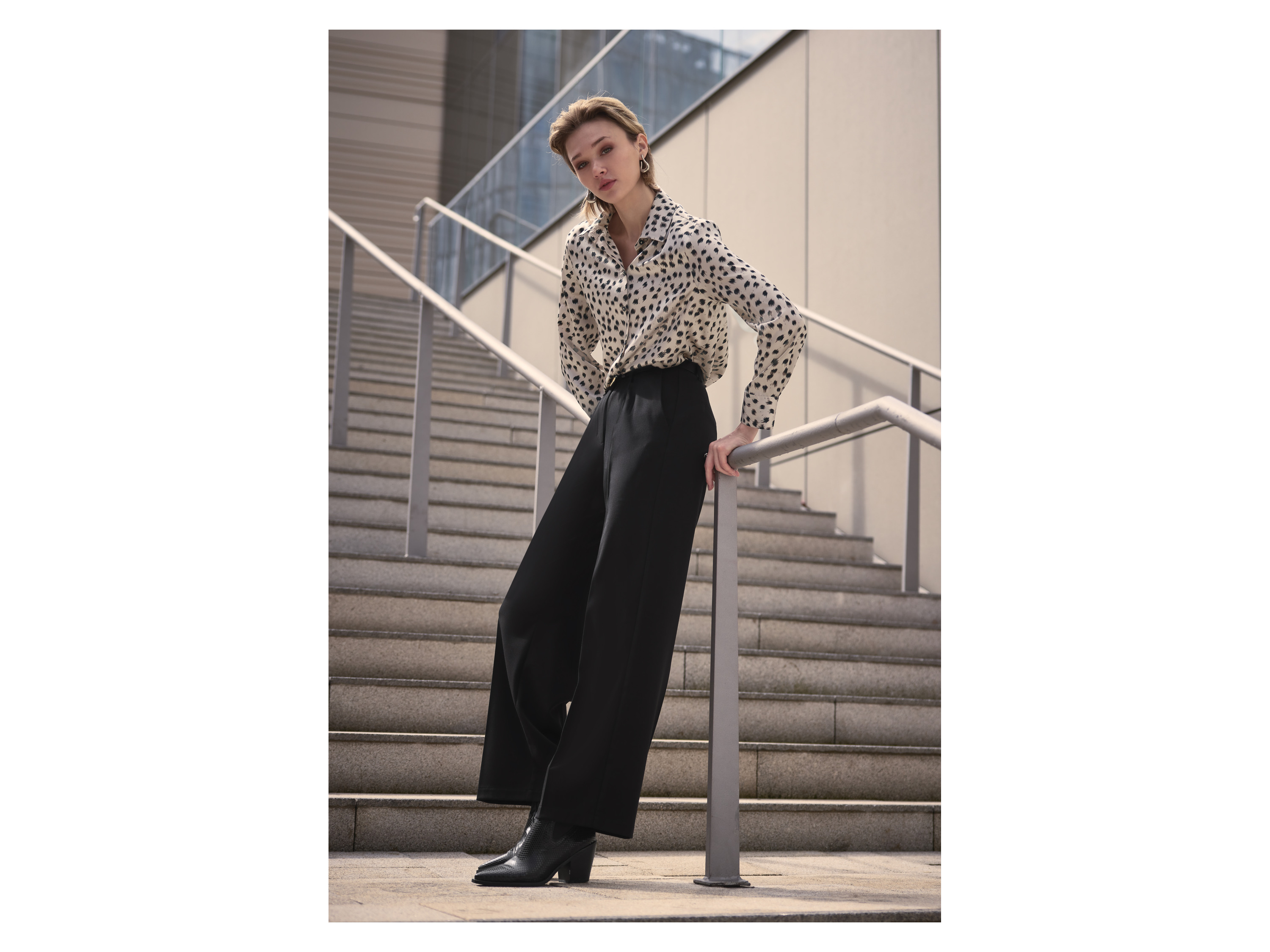 Thumbnail - esmara® Damen Wide-Leg-Hose (Schwarz, 44)