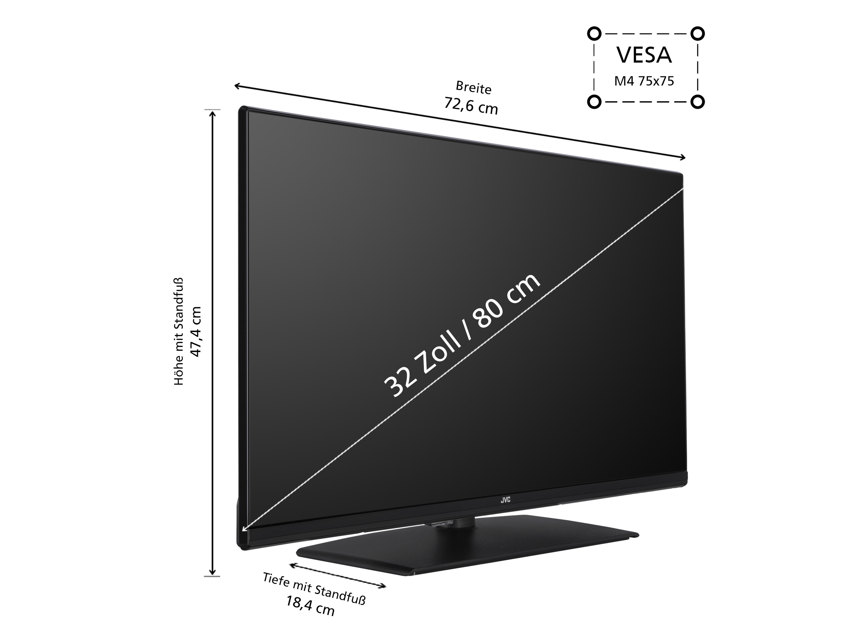 JVC Fernseher »LT-32VH4455« 32 Zoll (80 cm) TV HD-Ready 2