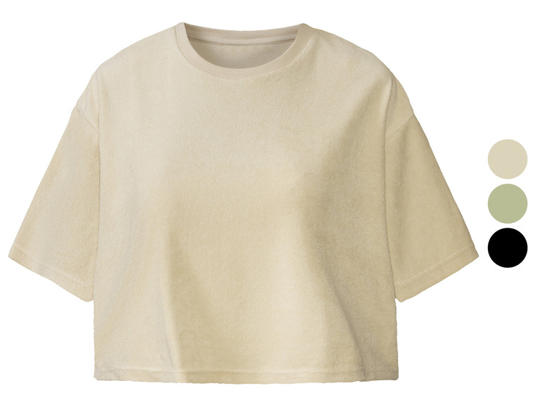 Gehe zu Vollbildansicht: esmara® Damen Frottee-Shirt, lässig weite und kurze Form - Bild 1