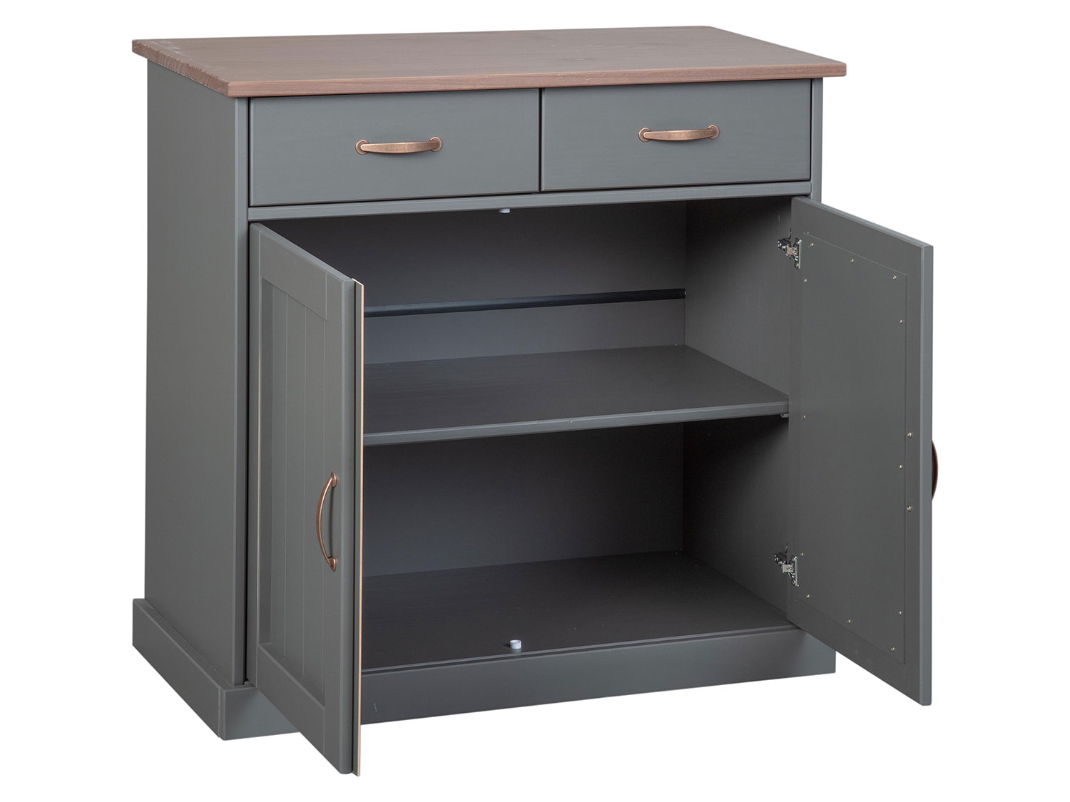 Thumbnail - Inter Link Buffet/Kommode Westerland (Mit 2 Schubladen & 2 Drehtüren, Grau)