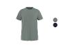 Herren-T-Shirt mit kurzen Ärmeln und Tasche in Grau, mit dunkelblauer Farboption.