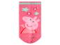 Rosa Kindersocke mit Schweinchen-Motiv und Blumen