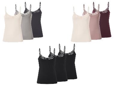 ESMARA® Damen Spaghettiträgerhemden, 3 Stück