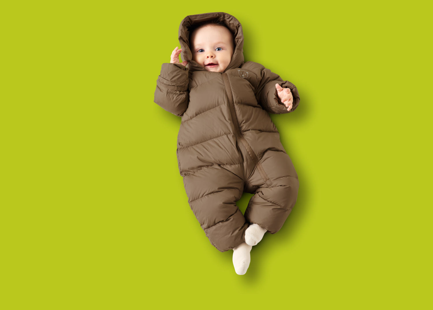 LUPILU® Baby Winteroverall Lightweight, mit Daunen (Beige, 86/92) – Bild 2 von 4